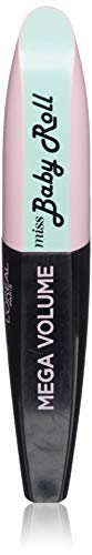 L'Oréal Paris Make Up Mascara Volumizzante Mega Volume Miss Baby Roll, Applicatore con Setole a Spirale, Tenuta fino a 24H, Risultato senza Grumi, Nero