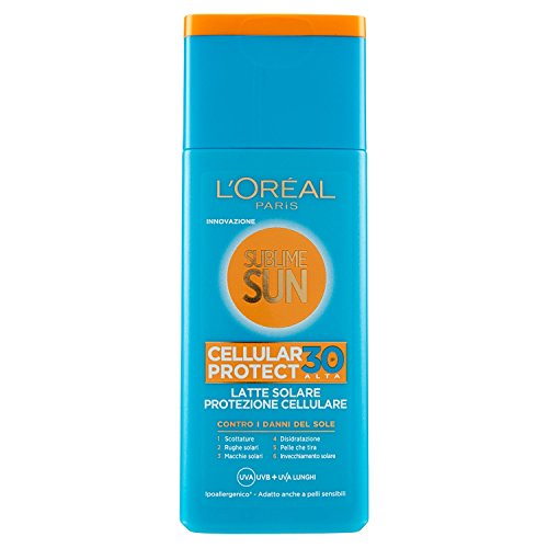 L'Oréal Paris Sublime Sun Cellular Protect Protezione Solare, Latte Solare Protezione Cellulare IP 30, 200 ml