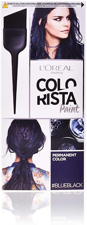 L'Oréal Paris Colorista Paint Colorazione Permanente con Pennello, Facile Applicazione, Colore Ricco di Riflessi, Nero Blu (Blue Black)